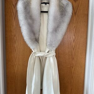 White House Black Market White Coat with Black Accents